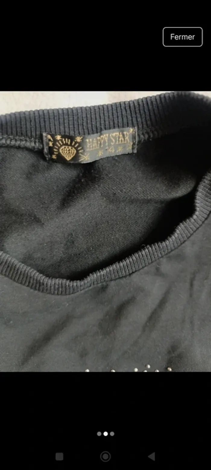 Sweat fin happy star taille 14 ans - photo numéro 2
