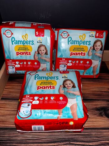 Trio- Pack De 87 Couches Pampers Protection Premium Pants Culotte Neuf Dans L’emballage  ( Format XXL ).