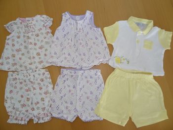 Lot de 3 ensembles été Natalys T 1 mois