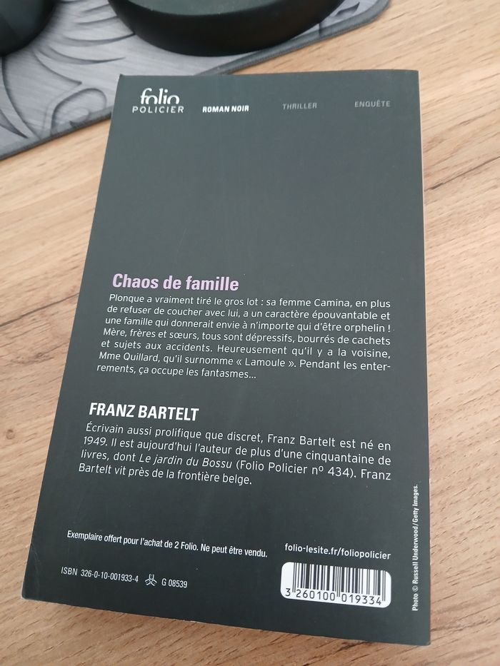LIVRE CHAOS DE FAMILLE DE FRANZ BARTELT * - photo numéro 2