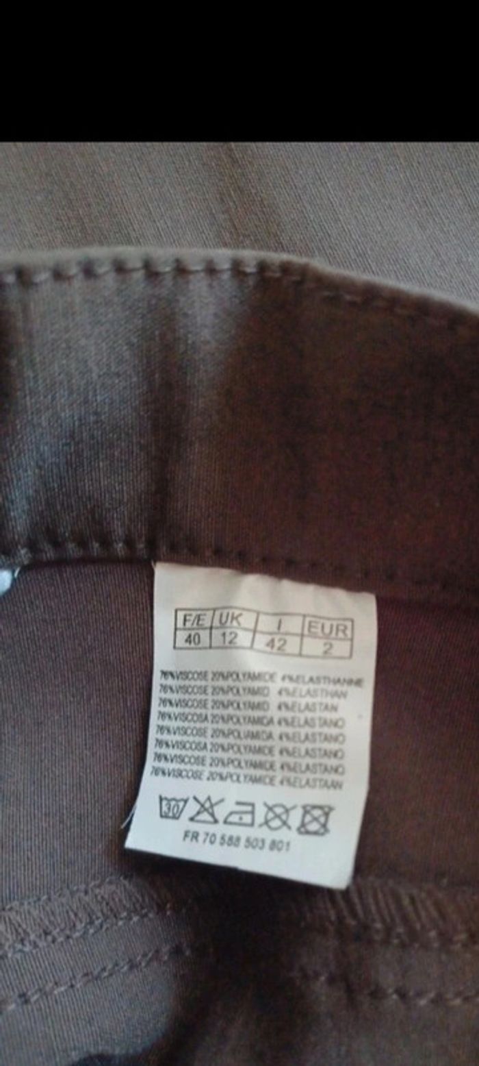 Pantalon stretch couleur chocolat Taille 40 neuf Kalais - photo numéro 3