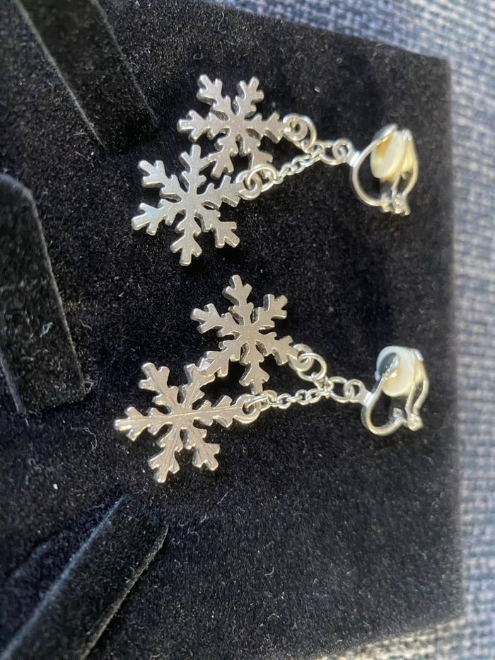 Boucles d'oreilles à pinces flocons de neige - photo numéro 8