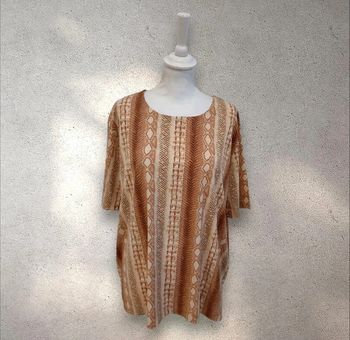 Blouse fluide imprimé manches courtes taille 52-54