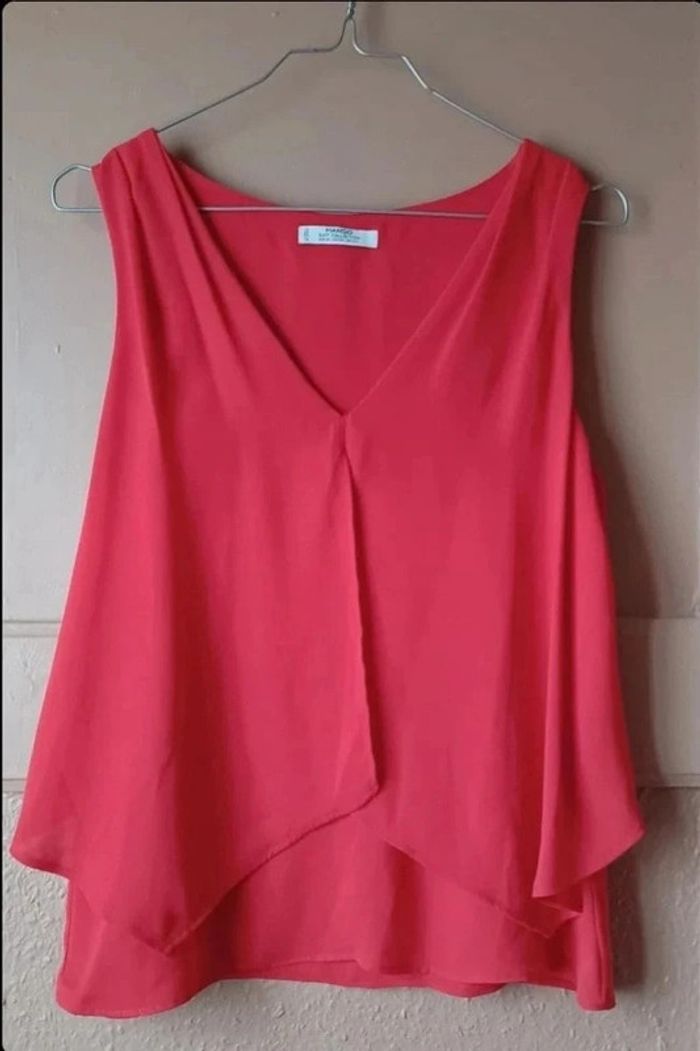 Débardeur rouge mango taille 34 - photo numéro 3