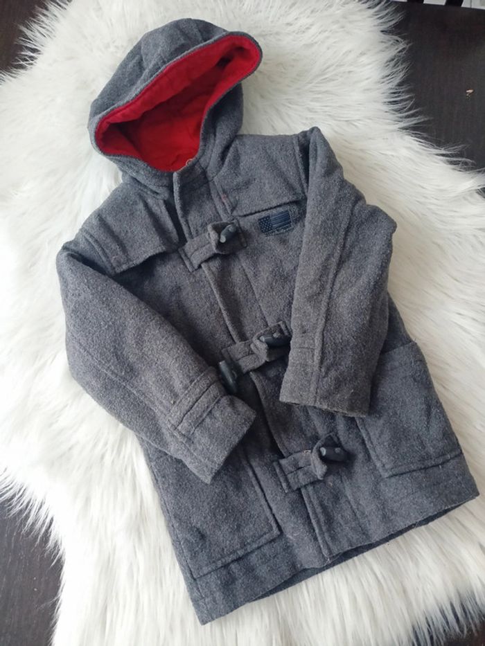 Parka duffle-coat gris à capuche 4 ans - 102cm