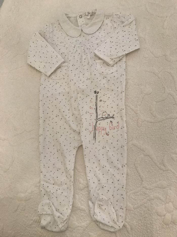 Dors-bien Blanc avec petites étoiles grises