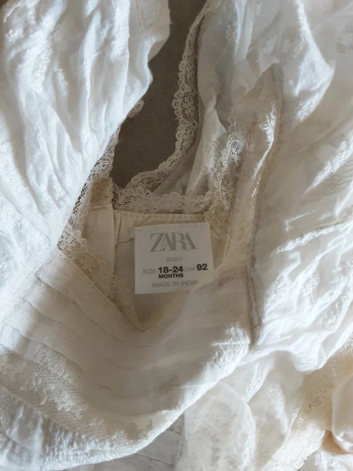 Robe été élégante ceremonie brodé nœuds dentelle crème T. 92cm (18-24 mois) neuf - photo numéro 3