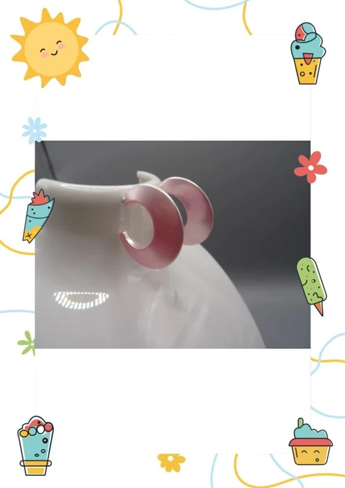 Boucle d oreille rose - photo numéro 2