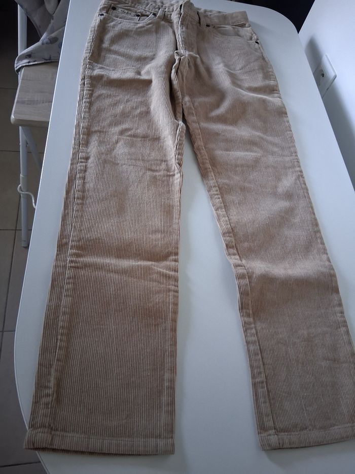 Pantalon velour beige enfant