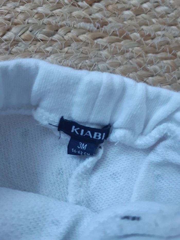 Jogging blanc à motif pois noir Kiabi 3 mois - photo numéro 2