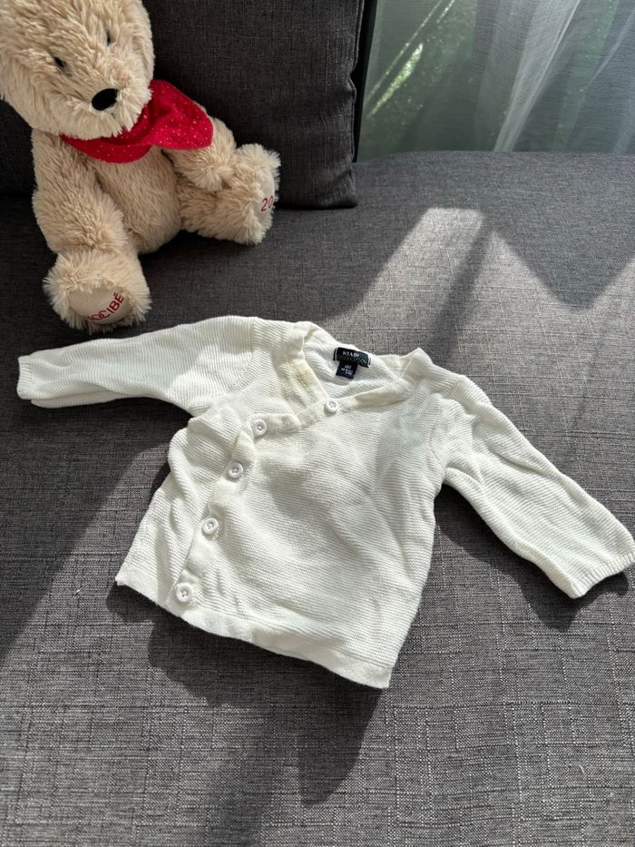 Gilet de naissance en maille blanc 🤍