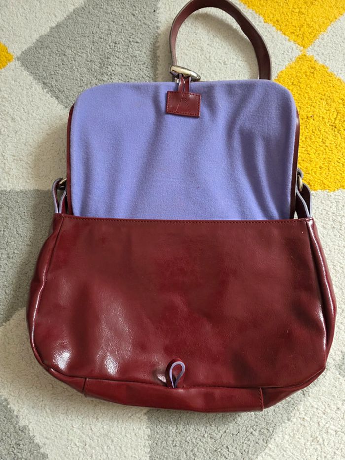 Sac à main en cuir verni Enrico Coveri - photo numéro 4