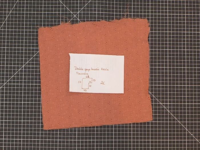Coupon - Double gaze brodée adele marsala