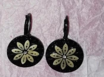 Boucles d’oreilles rondes noires