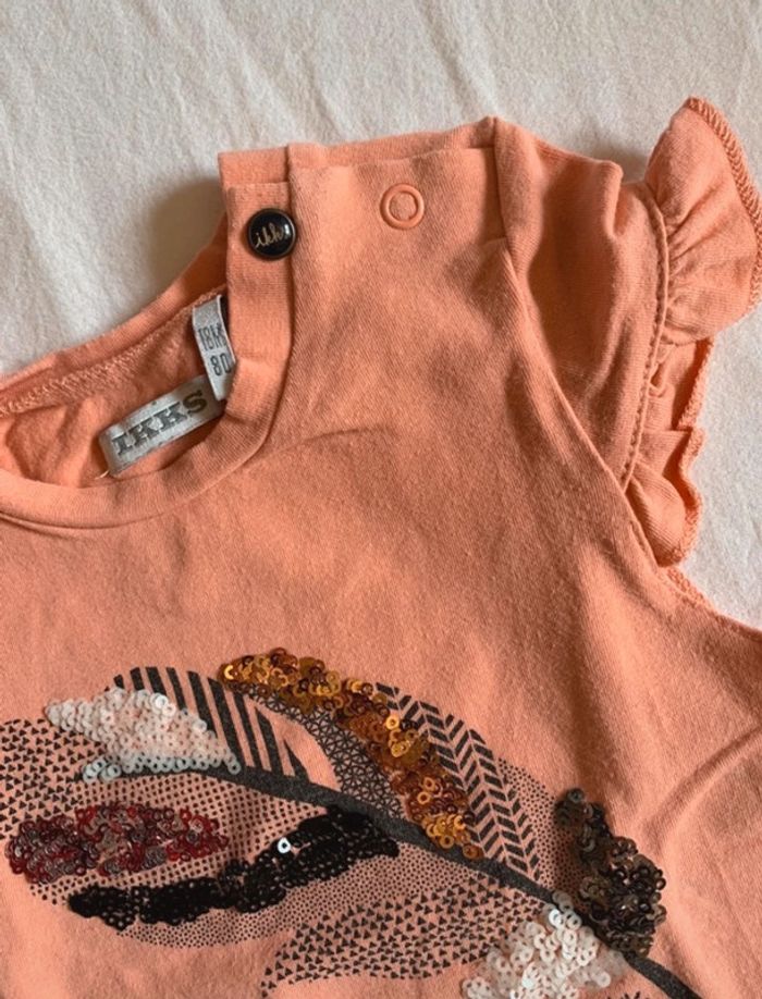 T-shirt plumes IKKS 18 mois - photo numéro 4