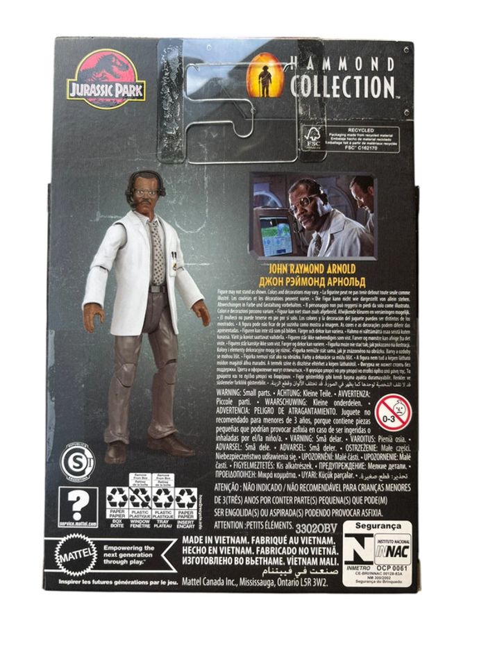 Figurine Jurassic Park 30Th anniversary John Raymond Arnold Hammond Collection Mattel neuf - photo numéro 2