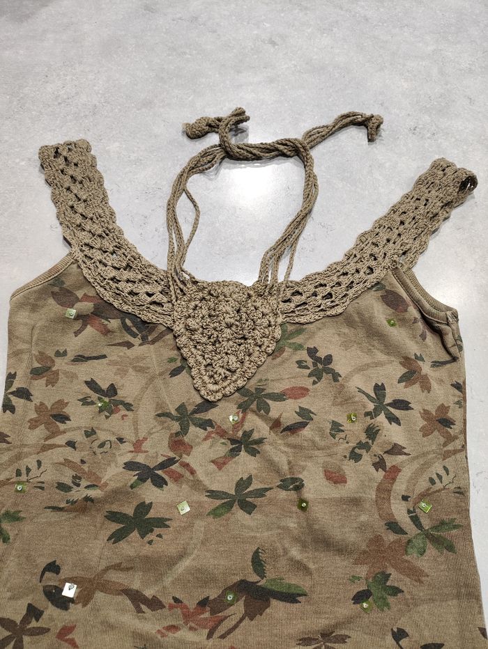 Haut débardeur sans manches kaki – taille 36 - photo numéro 3