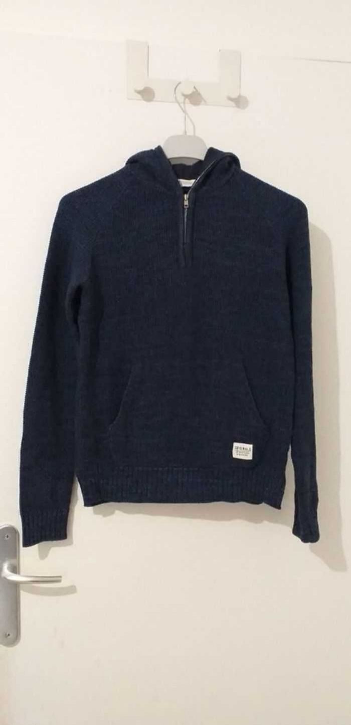 Pull garçon à capuche H&M bleu marine taille 12 /14 ans