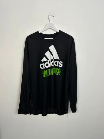 T-shirt Manche Longue Homme Adidas Noir XXL | Très Bon État | Casual & Vintage | TN134