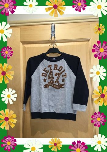 Pull gemo gris et marine