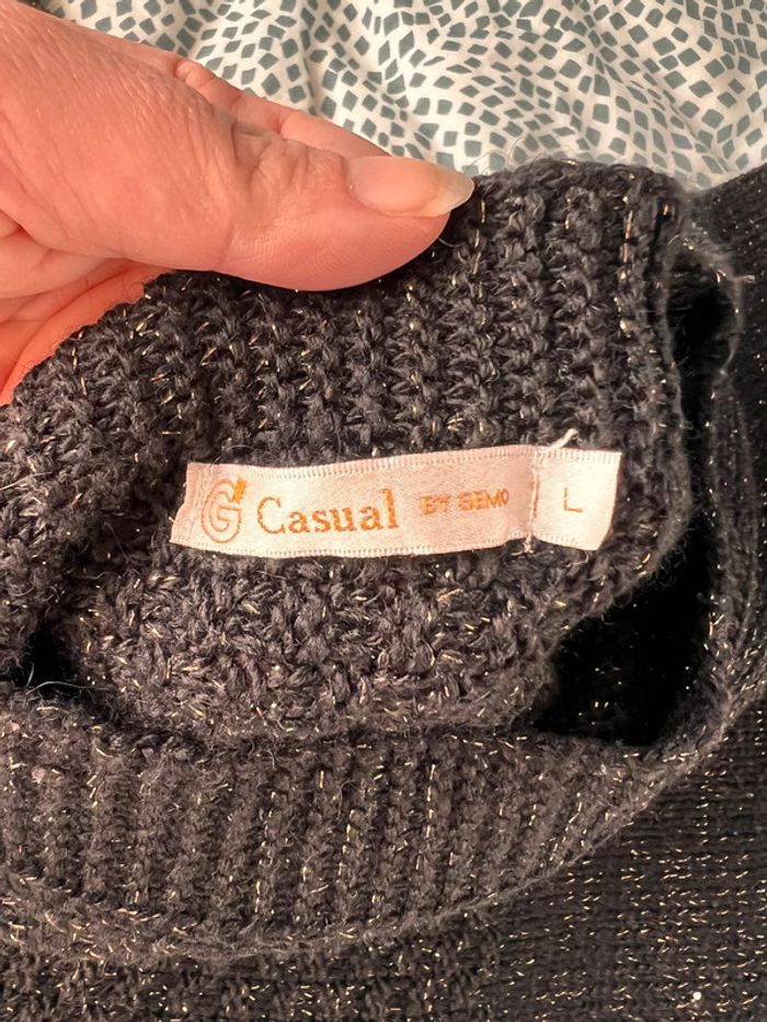 Pull chauve souris gémo taille L noir et or - photo numéro 3