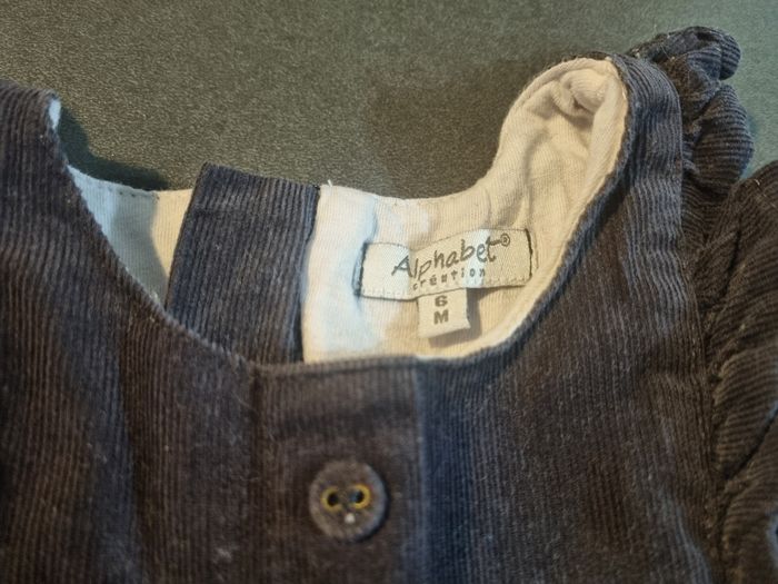 Combi-short velours Alphabet création 6 mois - photo numéro 2