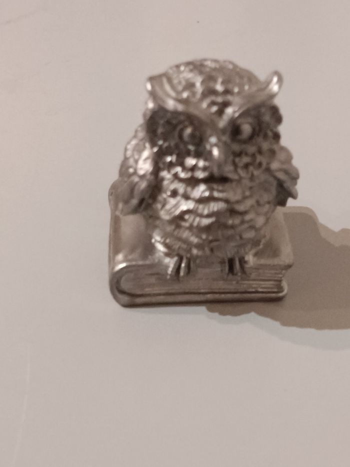 Chouette sur livre métal - photo numéro 3