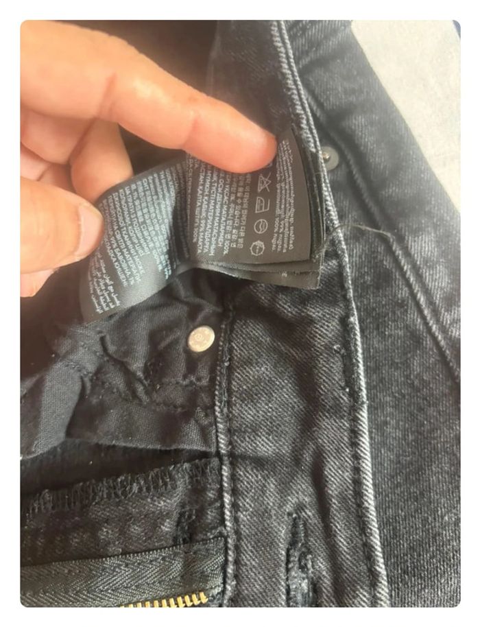 Jeans H&M taille 40 noir chiné regular fit coupe droite - photo numéro 6