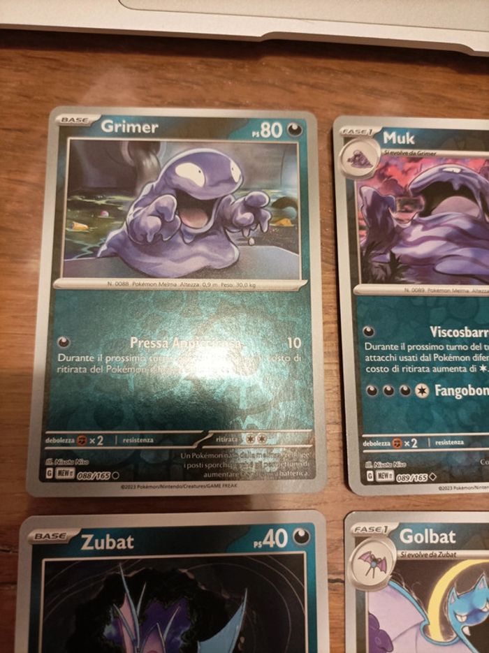 Lot de 4 cartes Pokemon 151 Tadmorv Grotadmorv Nosferapti Nosferalto Reverse - photo numéro 2