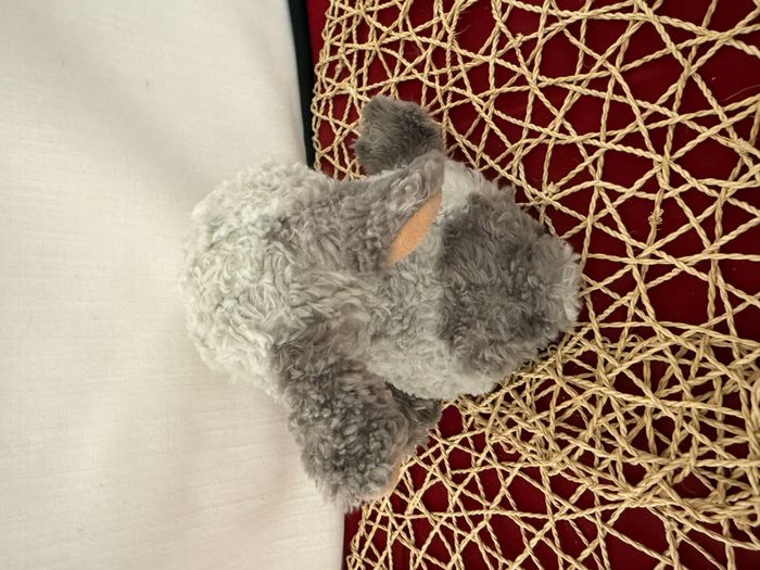 Doudou peluche lapin gris blanc TRUDI - photo numéro 4