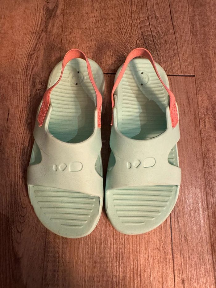 Chaussure Sandale Piscine Enfant SLAP 100 BASIC Menthe Rose