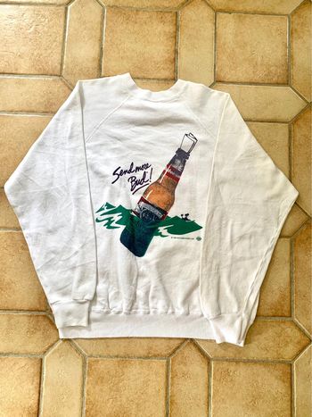 Crewneck sweat unisexe Tultex vintage Bud / Budweiser made in USA année 1989 printed / imprimé