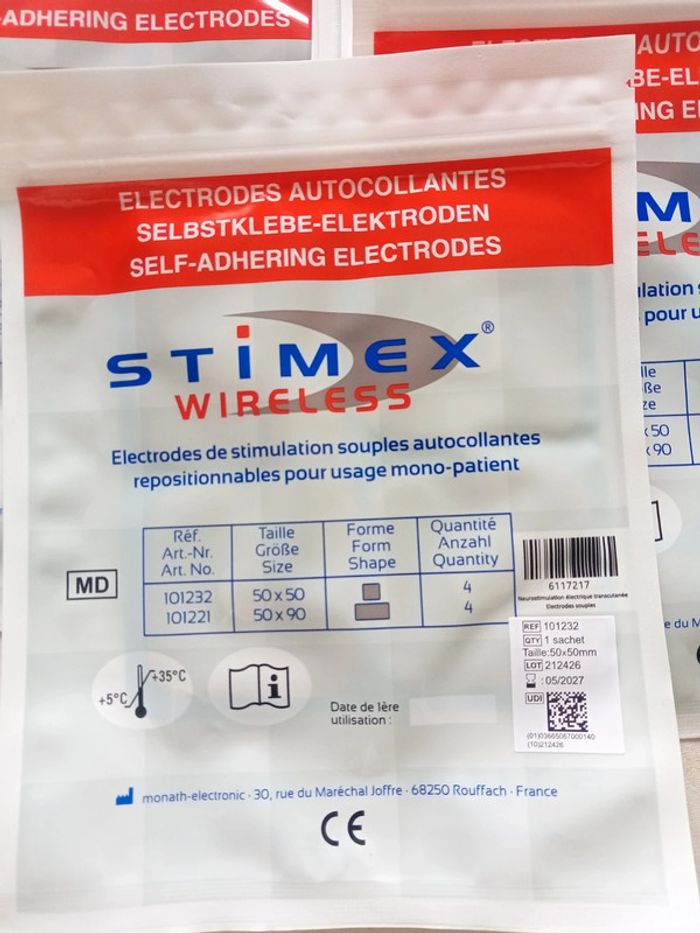10 Sachets de 4 électrodes de neurostimulation Stimex Wireless - photo numéro 3