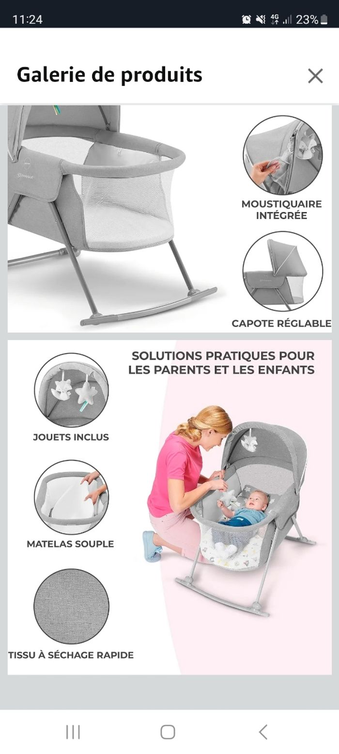 Berceau 3 en 1 kinderkraft lovi - photo numéro 5