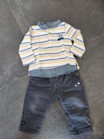 Ensemble Sergent Major rayé 12 mois