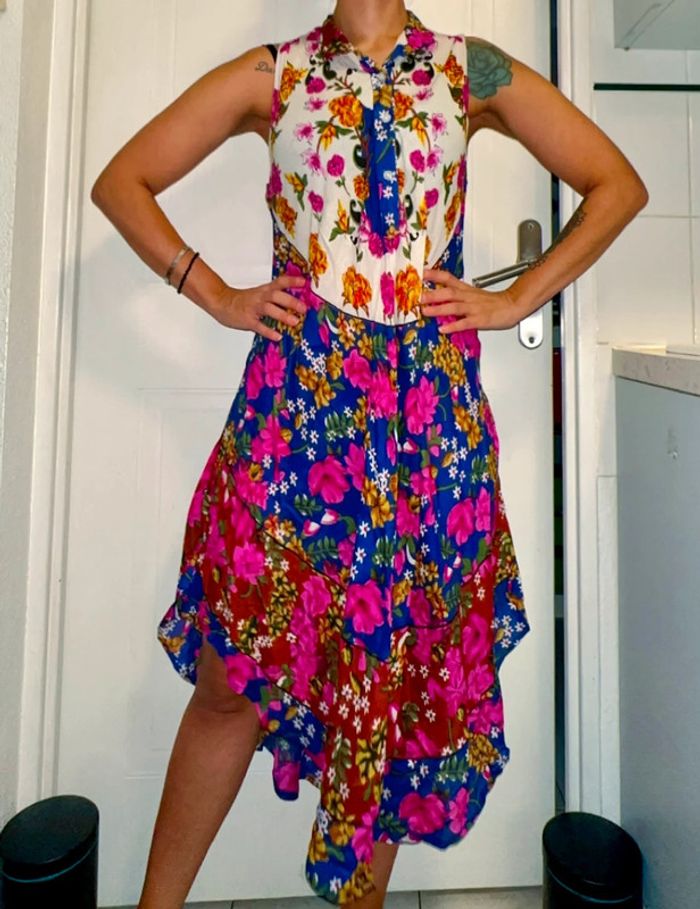 Robe longue fleurie multicolore - Taille unique - Neuve - photo numéro 4