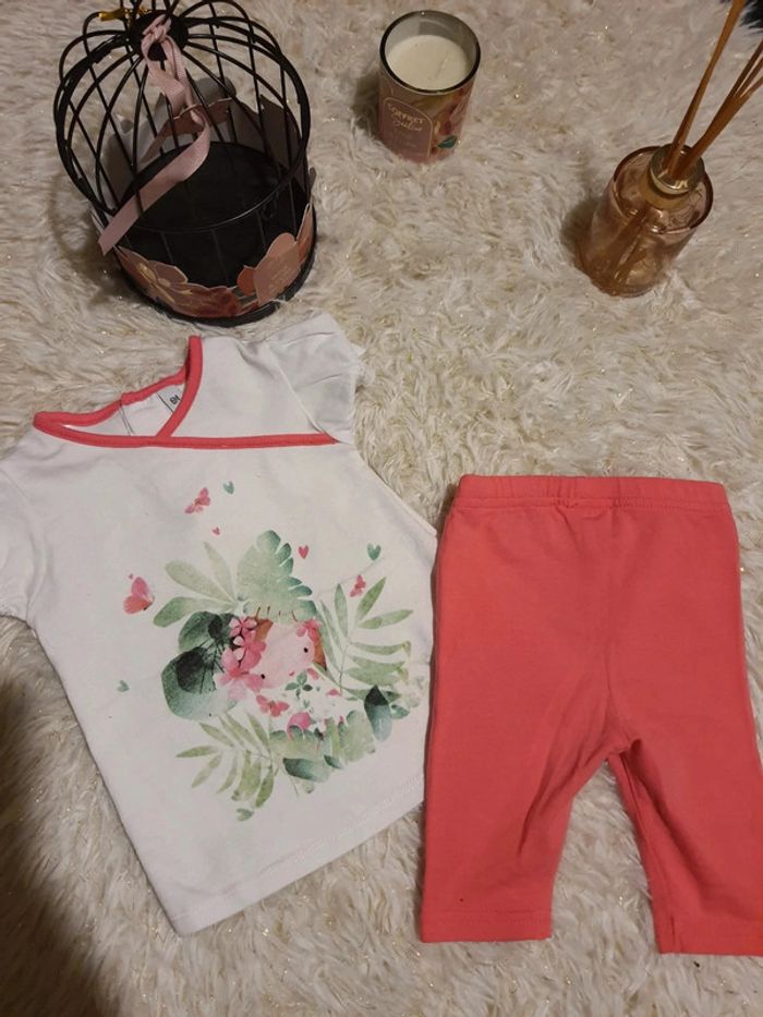 đșensemble t shirt + legging bebe fille 6 mois