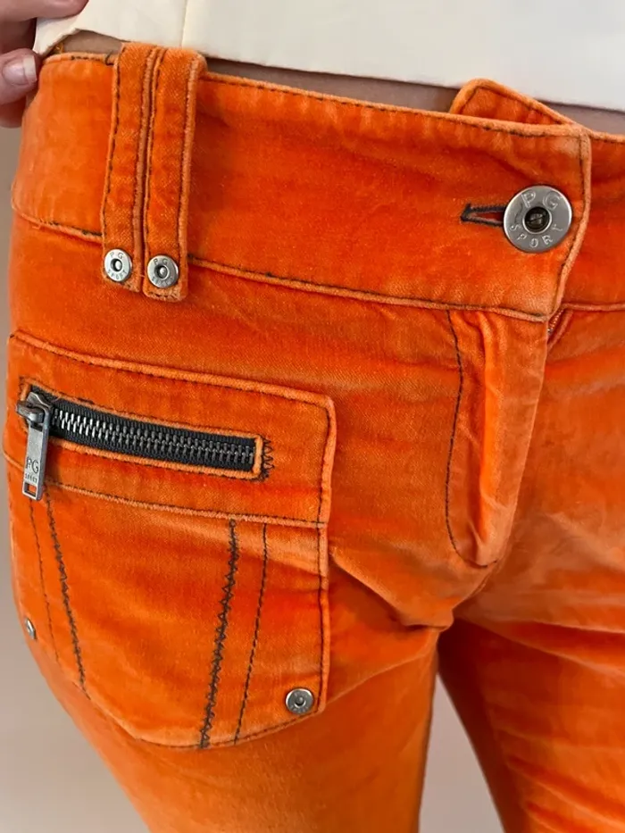 Pantalon façon velours Purification Garcia 38 orange - photo numéro 5