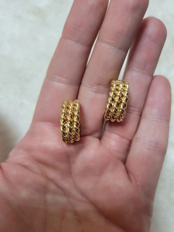 Clips petites créoles acier gold. - photo numéro 6