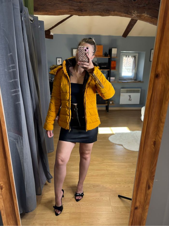 Doudoune Zara moutarde - Taille XS – Capuche amovible - photo numéro 4