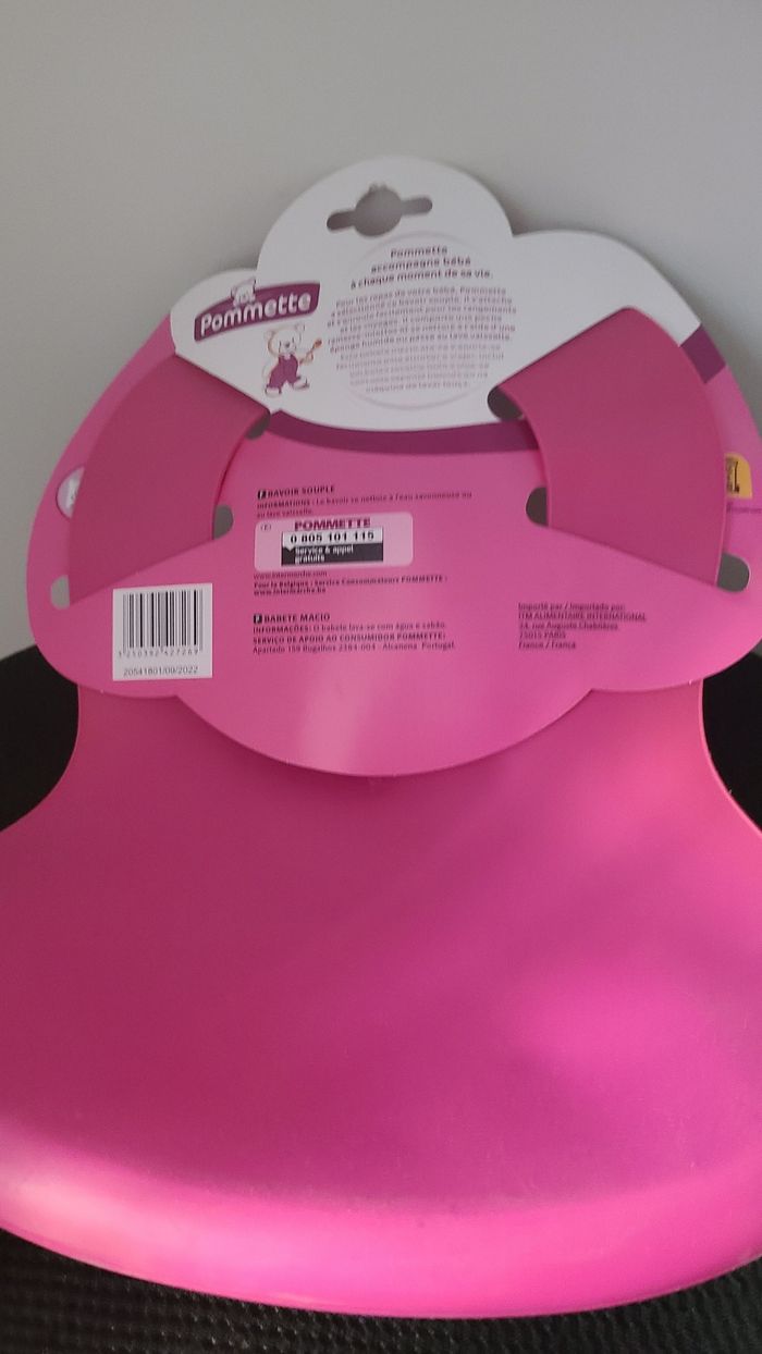 Bavoir souple rose pommette - photo numéro 3