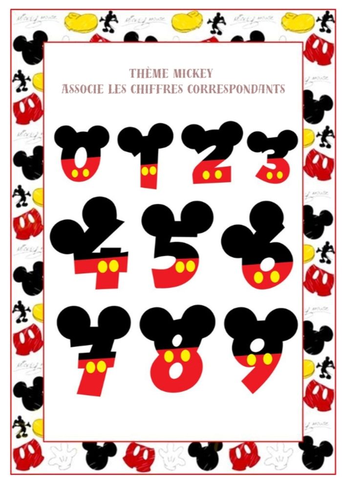 Fiche d'activité mickey