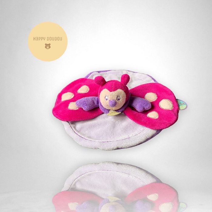 Peluche Doudou rond coccinelle Framboise rose violette Doudou et compagnie DP206 - photo numéro 3