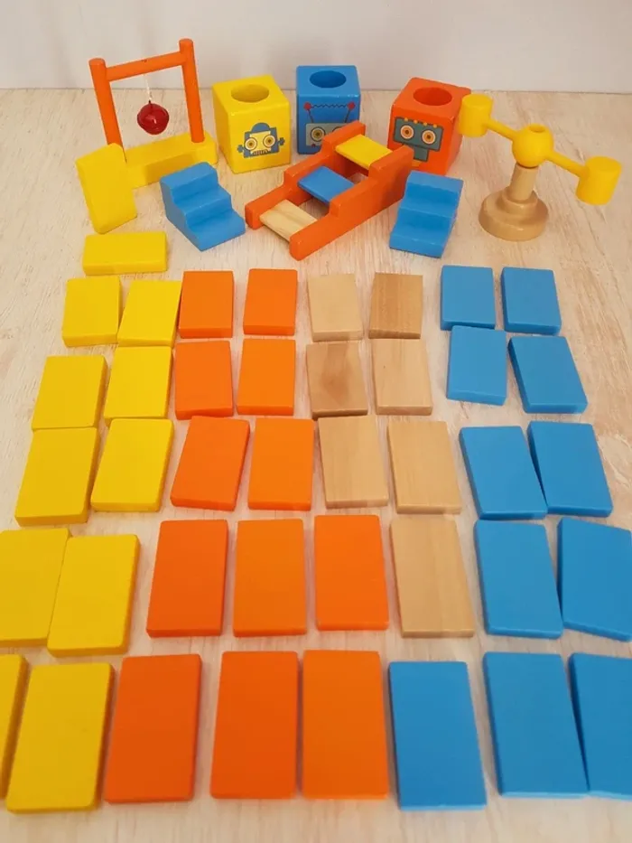 Dominos robots jeu de manipulation en bois - photo numéro 3