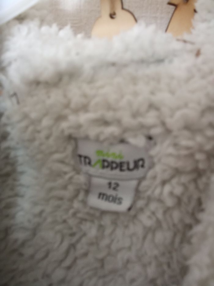 Gilet, veste, manteau chaud, épais, mi saison, 12 mois gris garçon, intérieur doublé - photo numéro 7