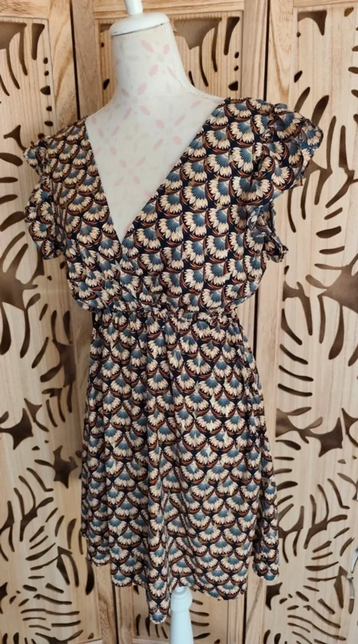 Robe imprimée dorée entrelacés T S/M - photo numéro 2