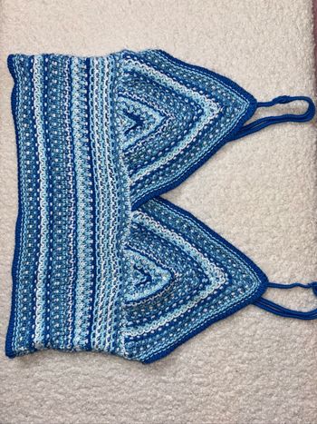 Crop top en maille bleu