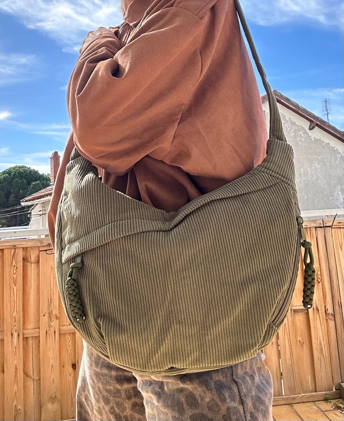 Sac à main kaki velours côtelé - photo numéro 9