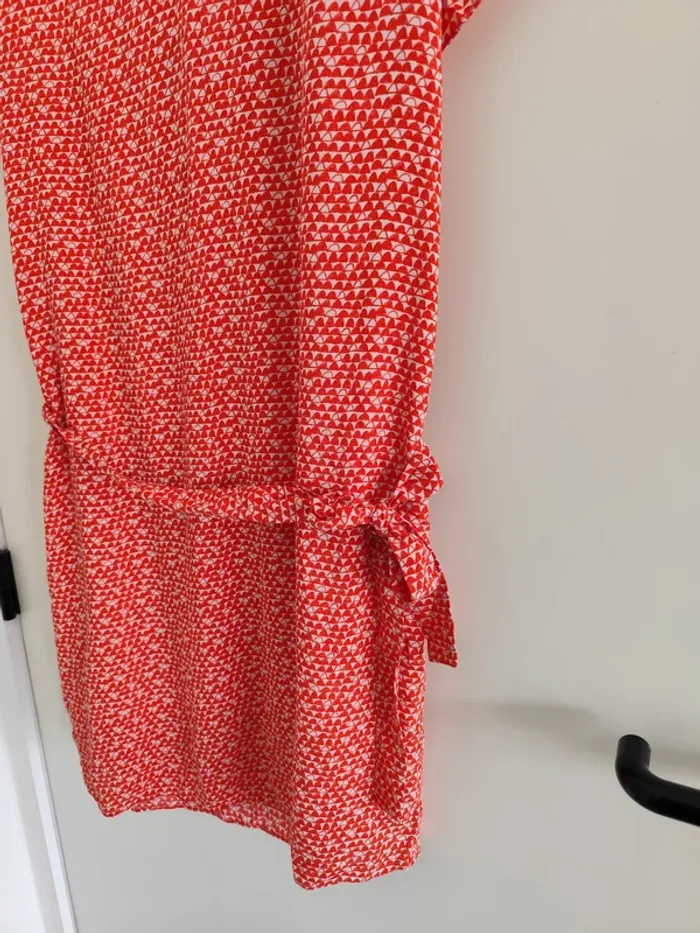 Belle petite robe d'été légère Sud express blanche et orange 36/38 - photo numéro 8