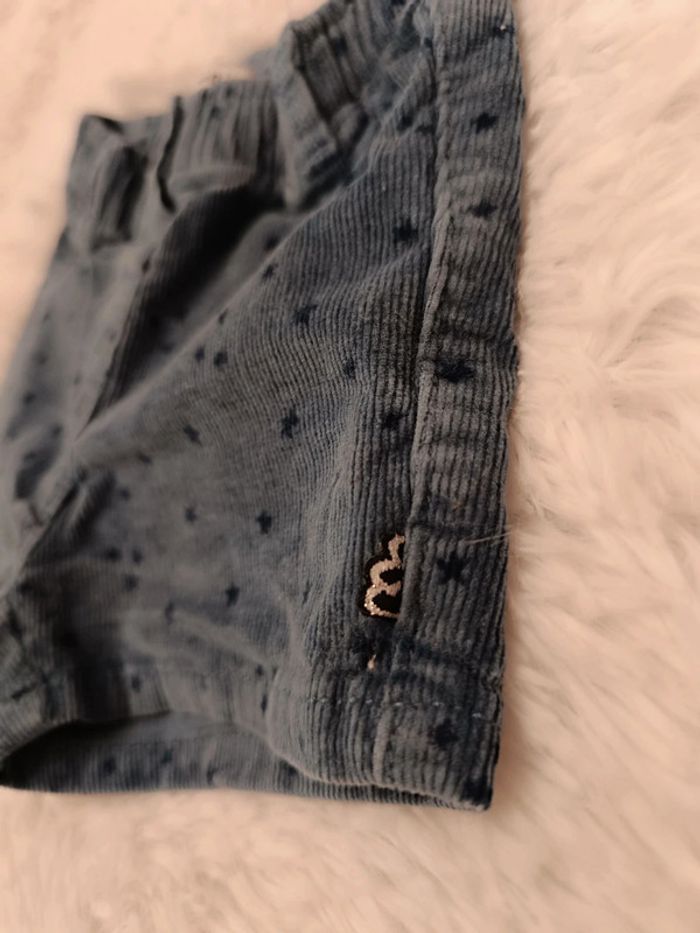 Short taille réglable velours côtelé étoiles T. 18 mois Lulu Castagnette - photo numéro 3